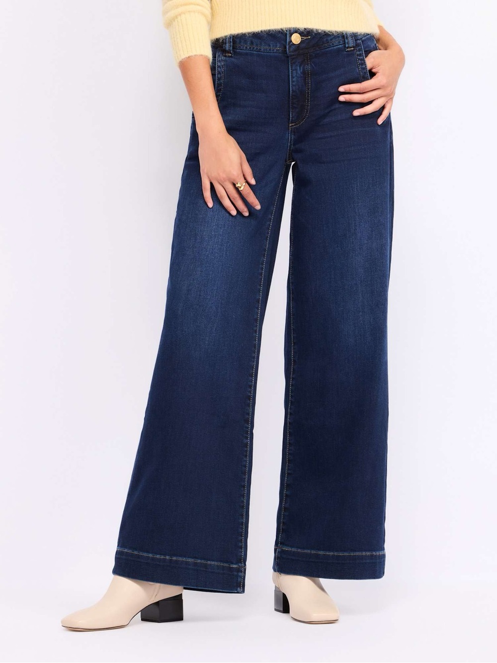 Kut from the Cloth Meg Trouser Deep Indigo Wide Leg Jeans